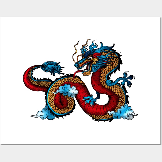 Chinese Dragon Tattoo Style Wall Art by madeinchorley